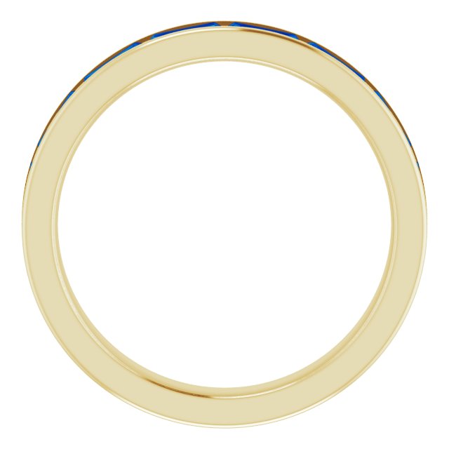 14K Yellow Natural Blue Sapphire Baguette Ring
