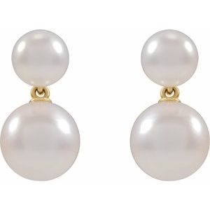Akoya double dangle Earrings