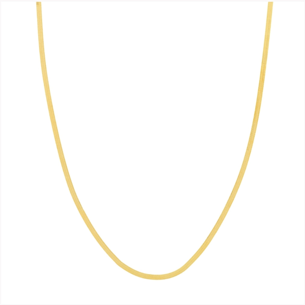 2.8mm 14K Flexible Herringbone Chain with Lobster Lock