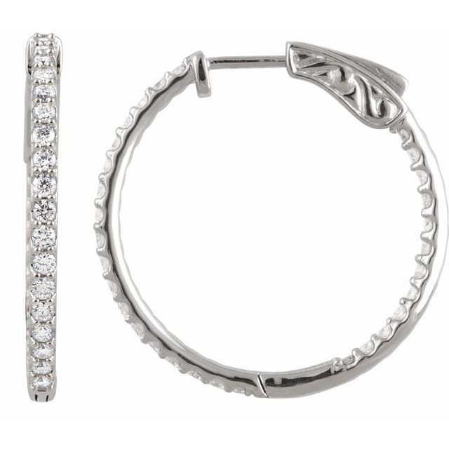 14K gold 1ct Diamond Inside-Out Hoops