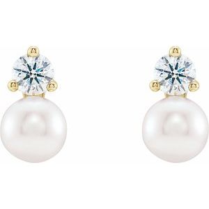 Diamond Pearl Studs