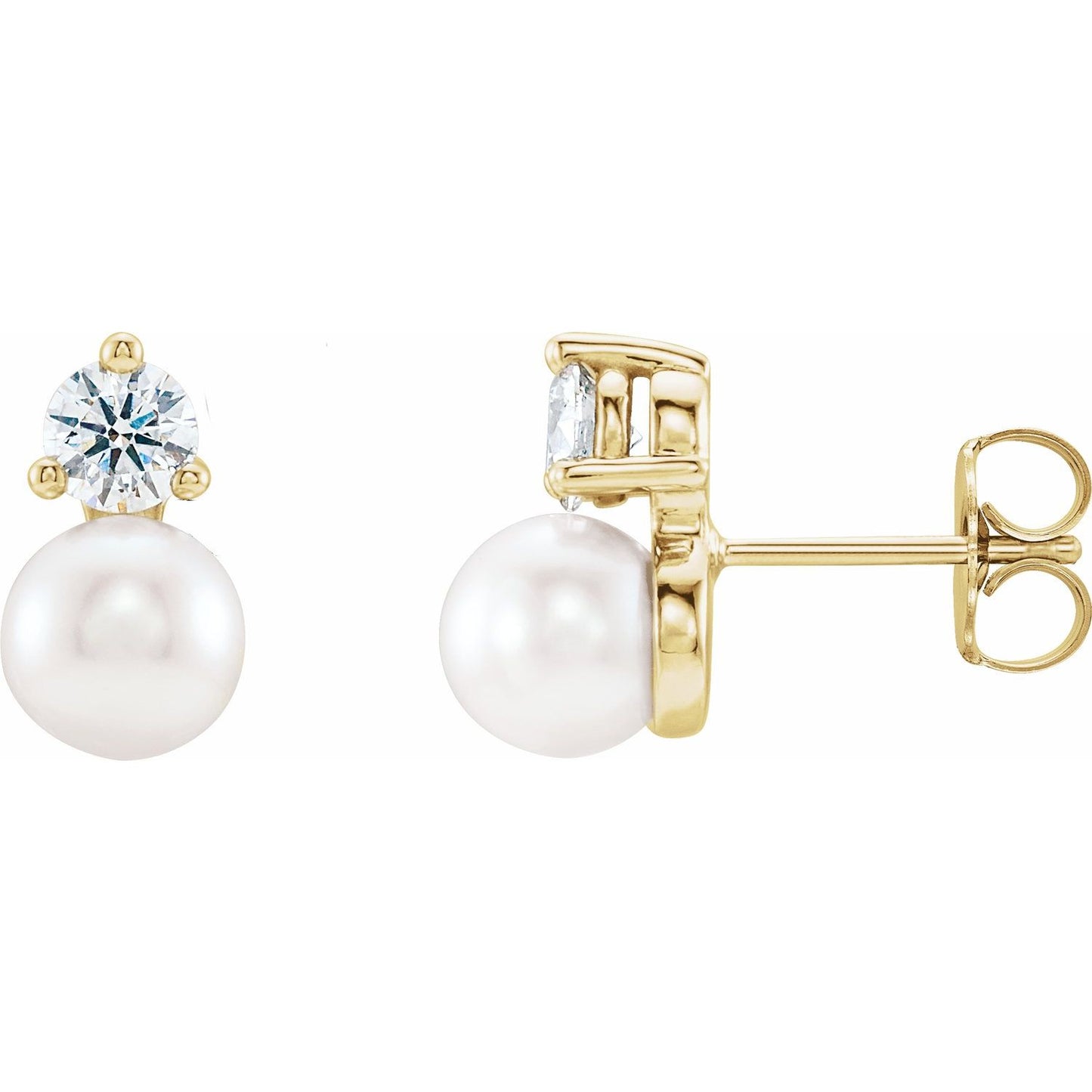 Diamond Pearl Studs