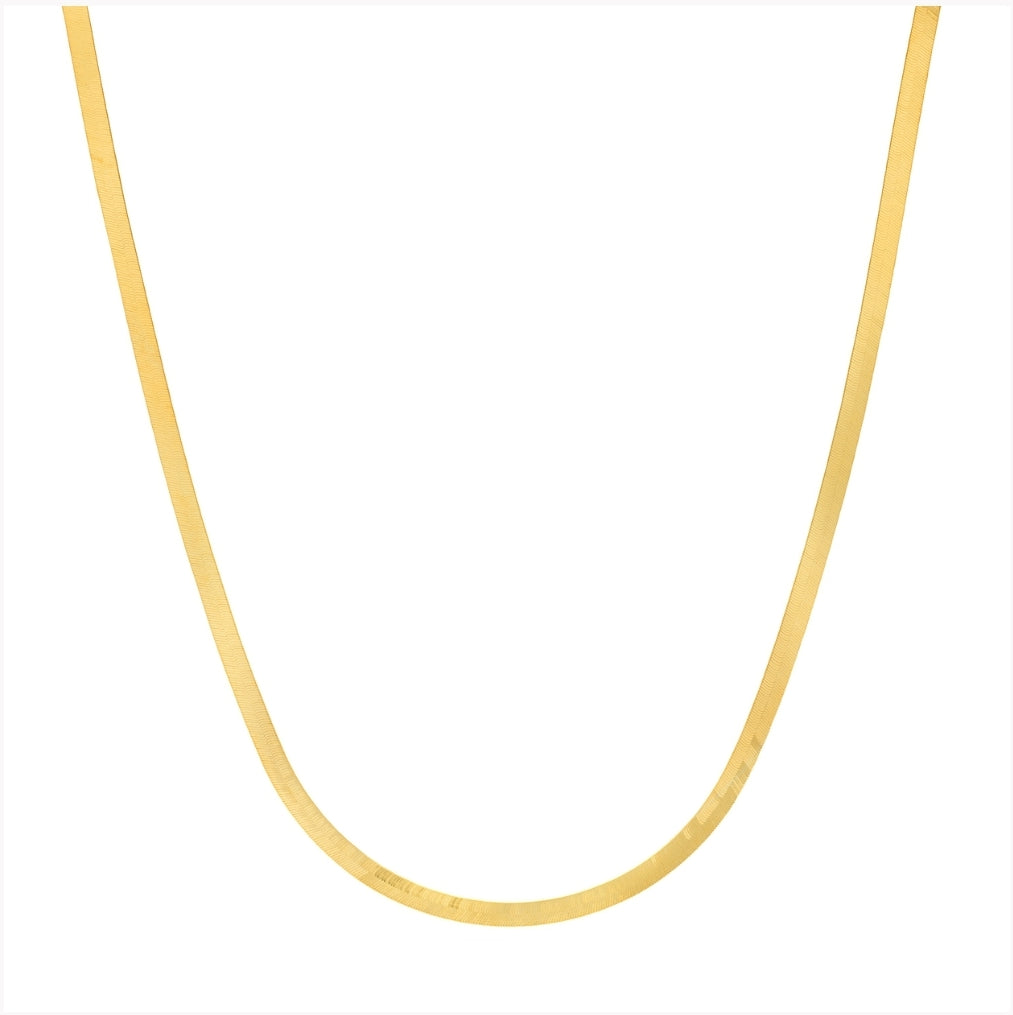 4.6mm 14k gold Herringbone necklace with lobster claw