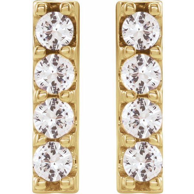 Diamond Accented Bar Earrings