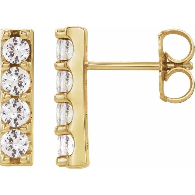 Diamond Accented Bar Earrings
