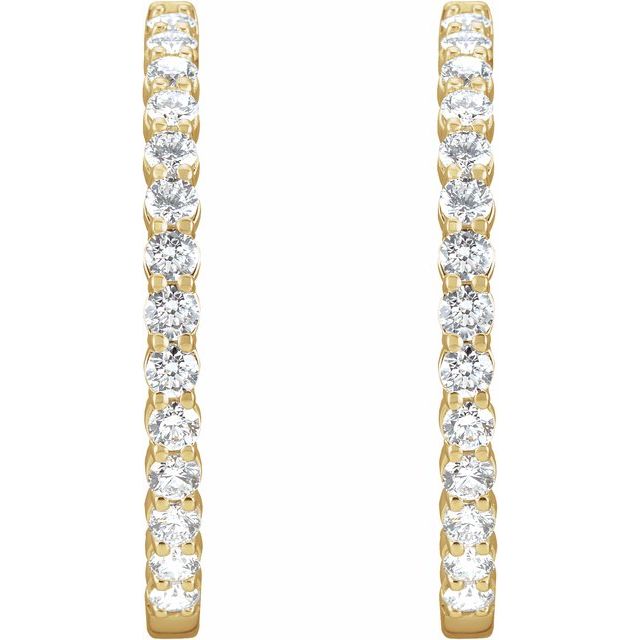 14K gold 3ctw Diamond Inside-Out Hoops
