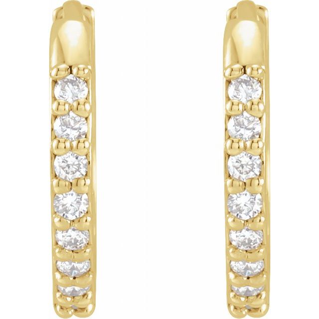 14K 12.5mm Diamond Huggies