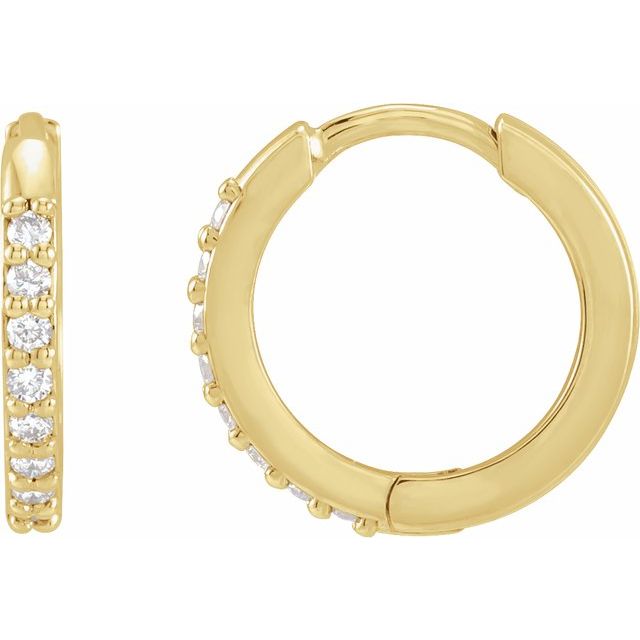 14K 12.5mm Diamond Huggies