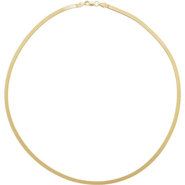 2.8mm 14K Flexible Herringbone Chain with Lobster Lock