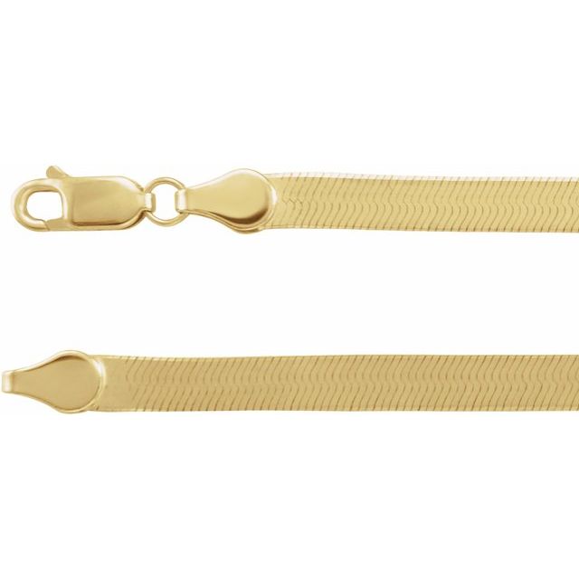 4.6mm 14k gold Herringbone necklace with lobster claw