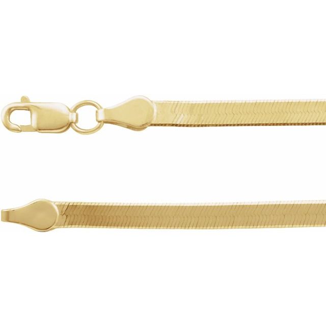 2.8mm 14K Flexible Herringbone Chain with Lobster Lock