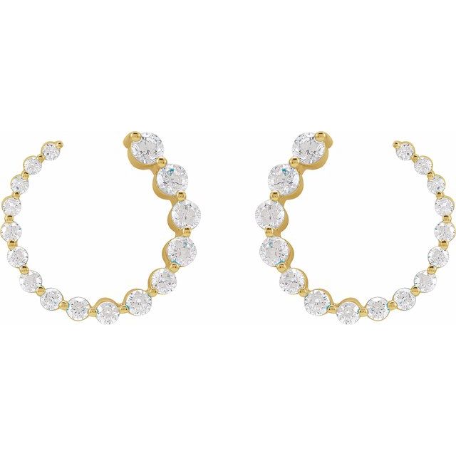 14K Lab-Grown or Natural Diamond Front-Back Earrings