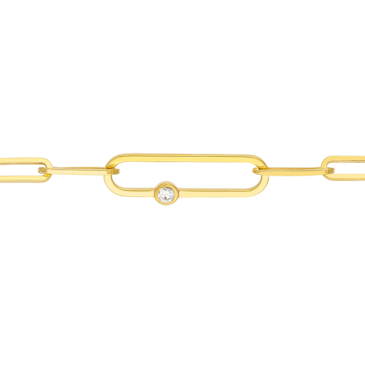 1/20 Ct Diamond Fancy Paper Clip Bracelet