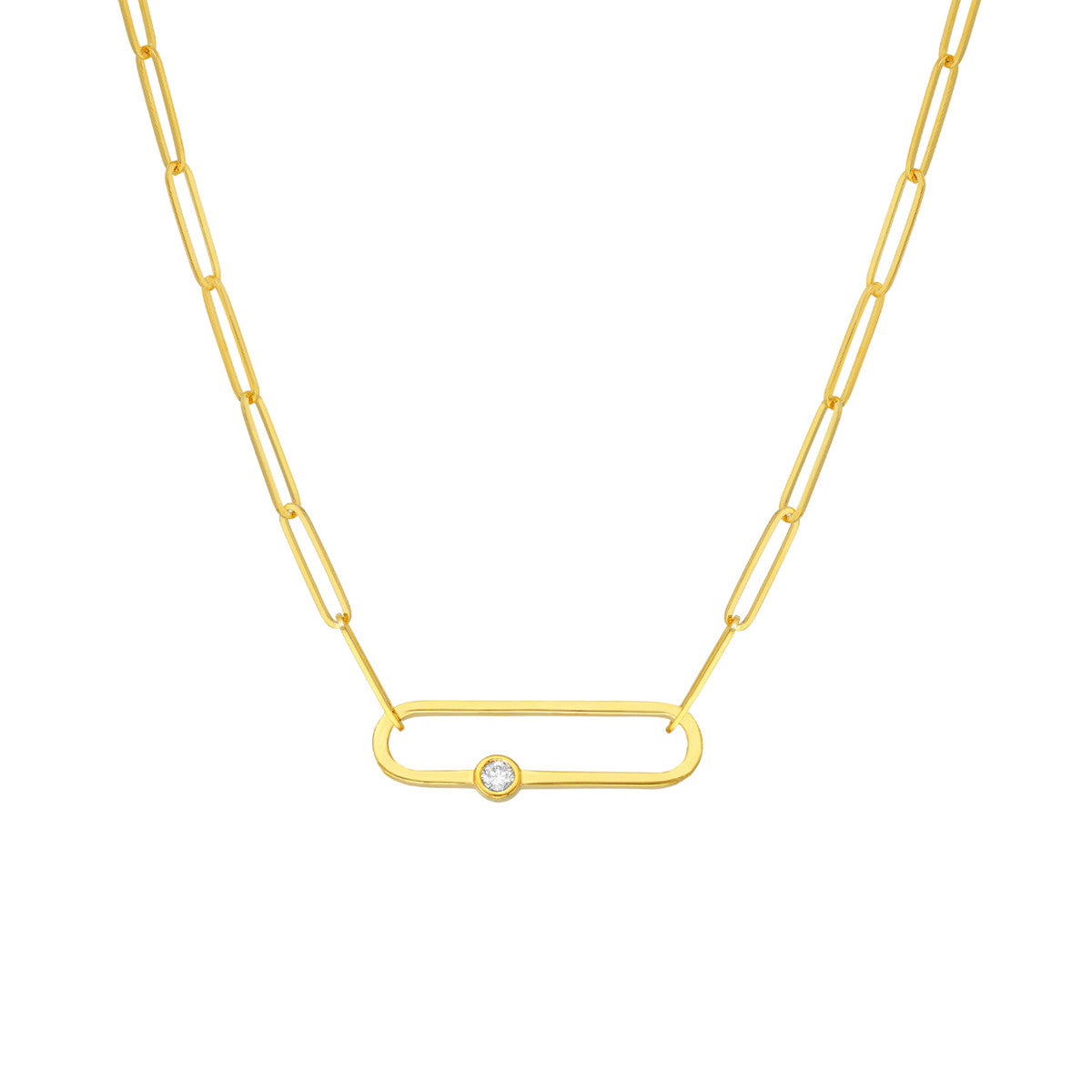 Diamond Paperclip Necklace