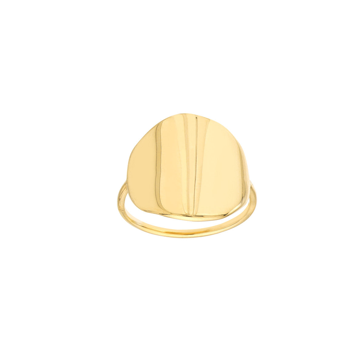 14K Organic Round Ring