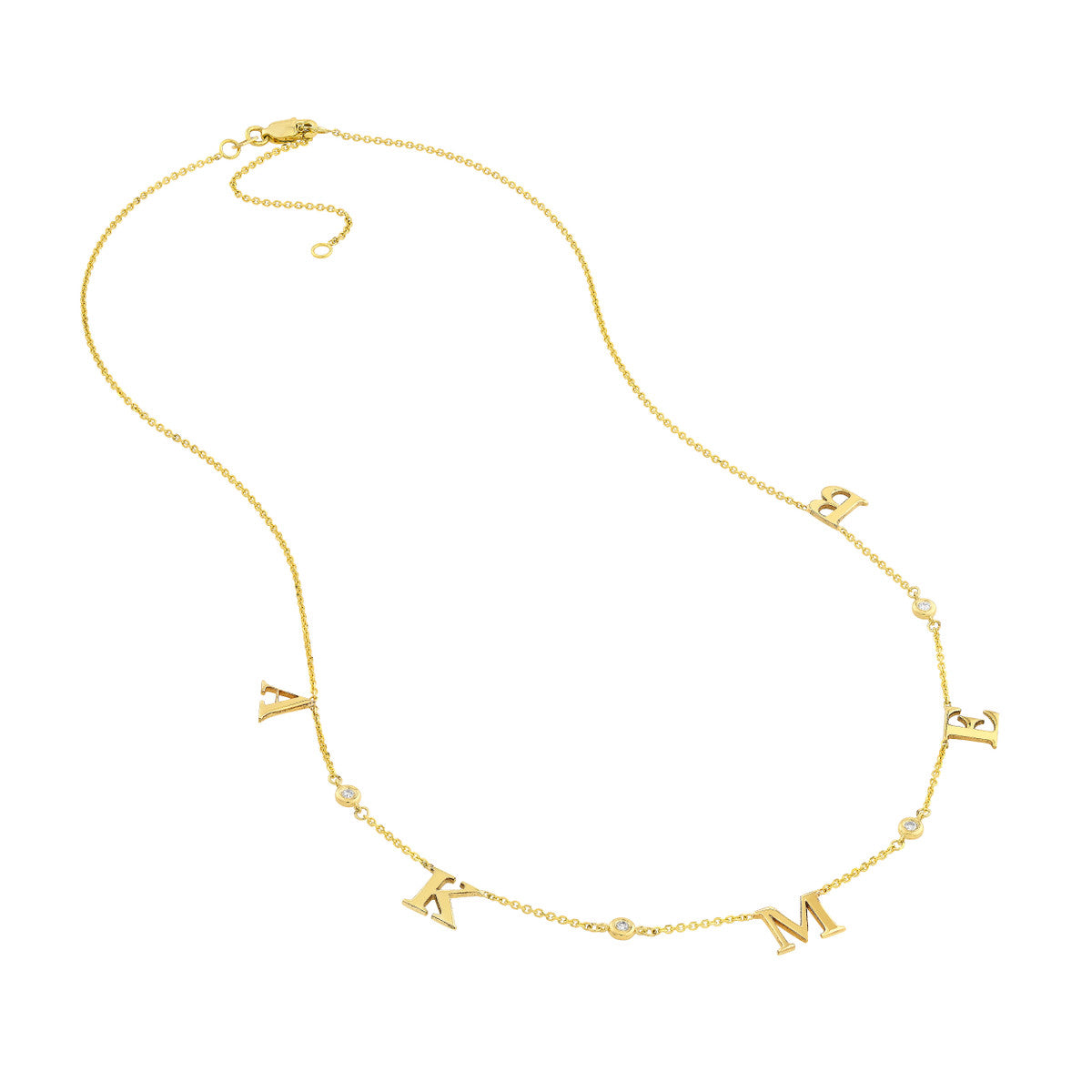Initial and Diamond Bezel Necklace