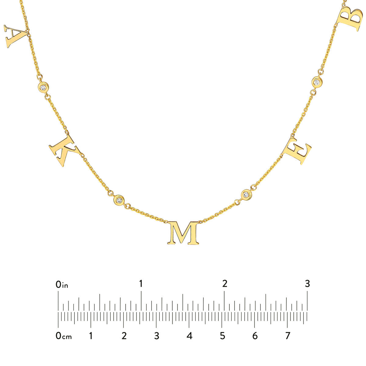 Initial and Diamond Bezel Necklace