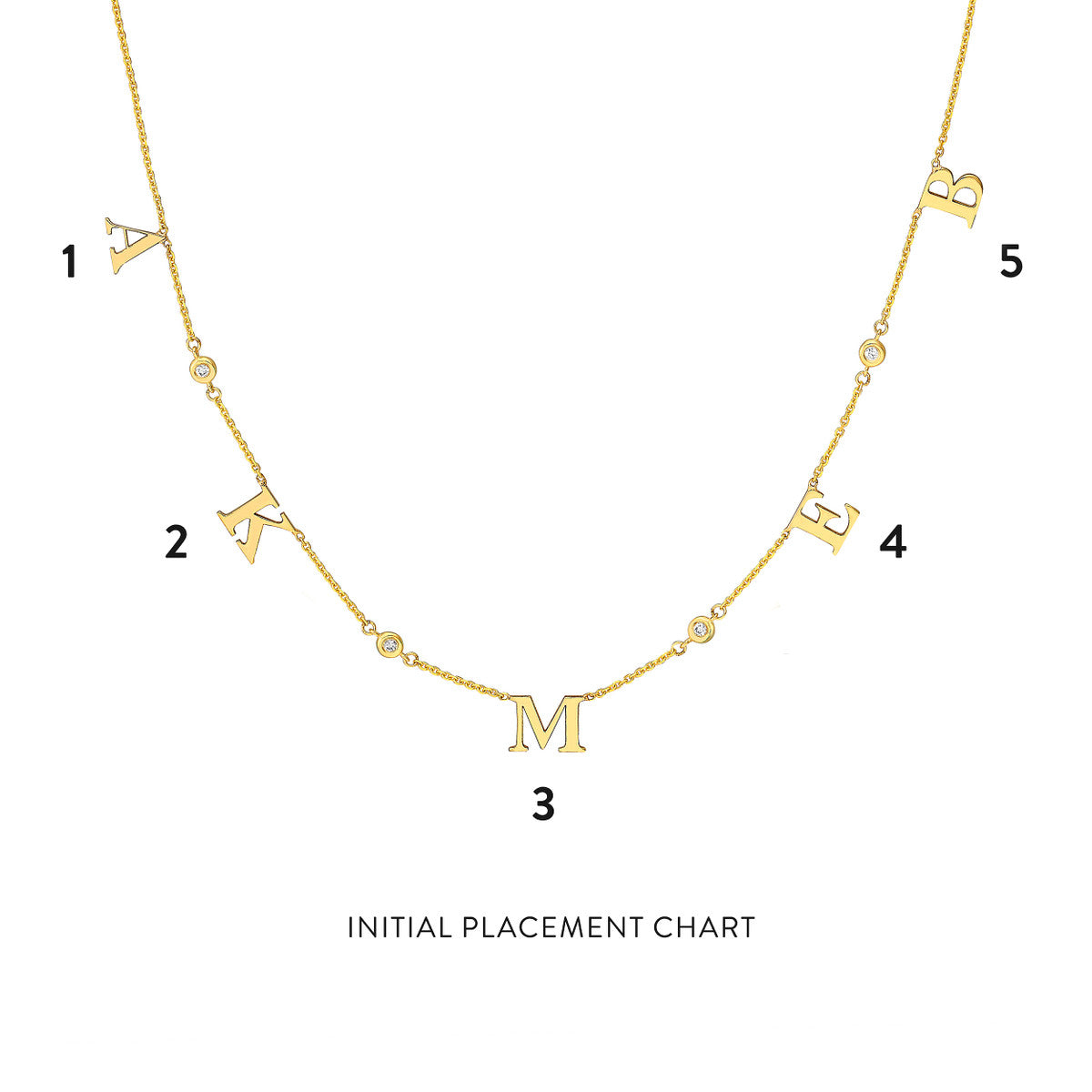 Initial and Diamond Bezel Necklace