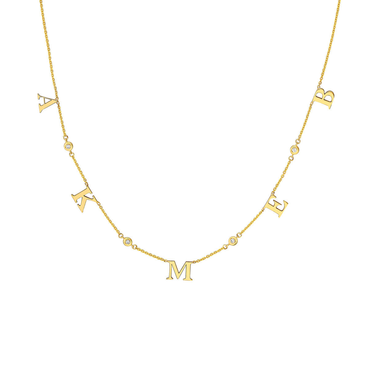 Initial and Diamond Bezel Necklace