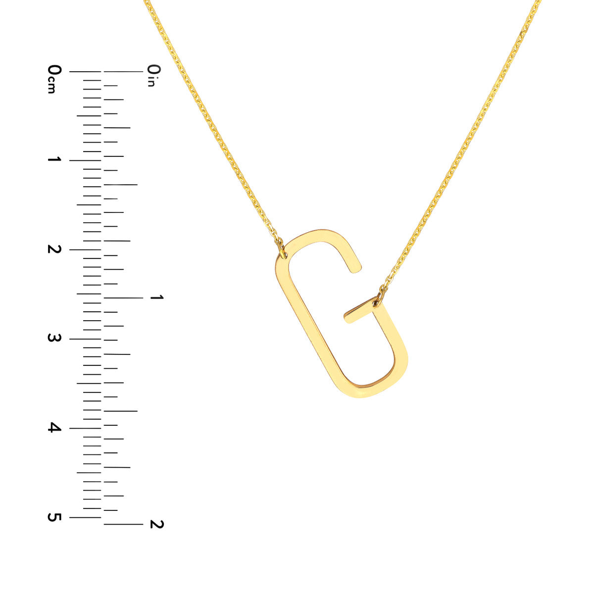 Personalized Block Sideways Initial Necklace