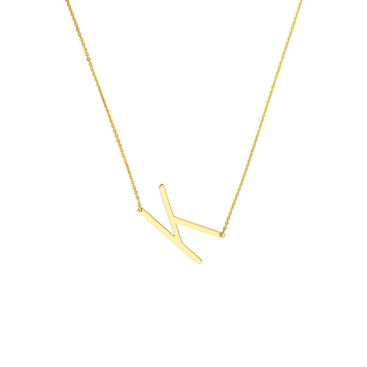 Personalized Block Sideways Initial Necklace