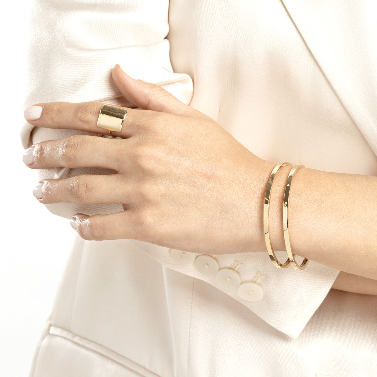 14K Square Tube Bangle