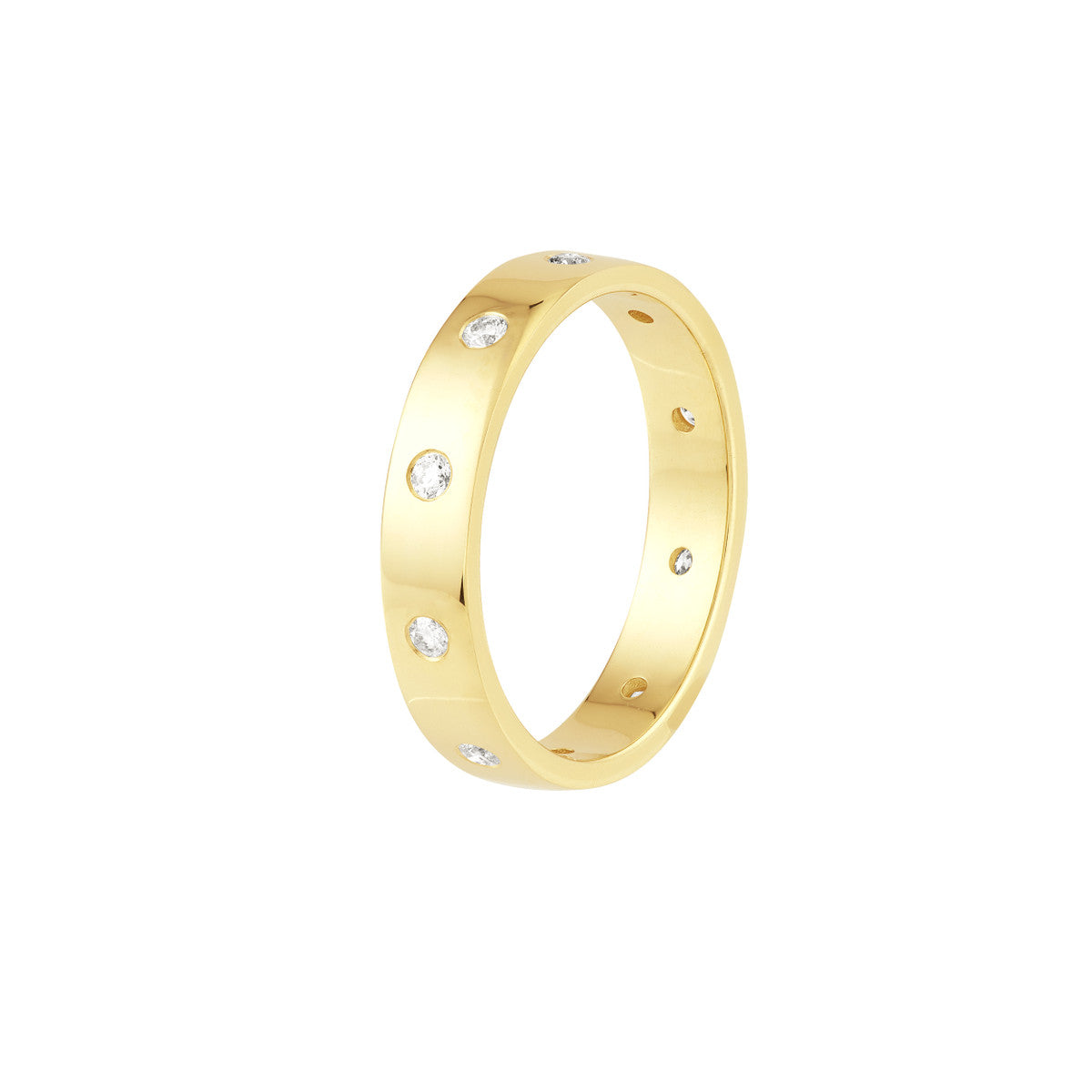 4mm Band with 1/4 ct Flush Diamonds