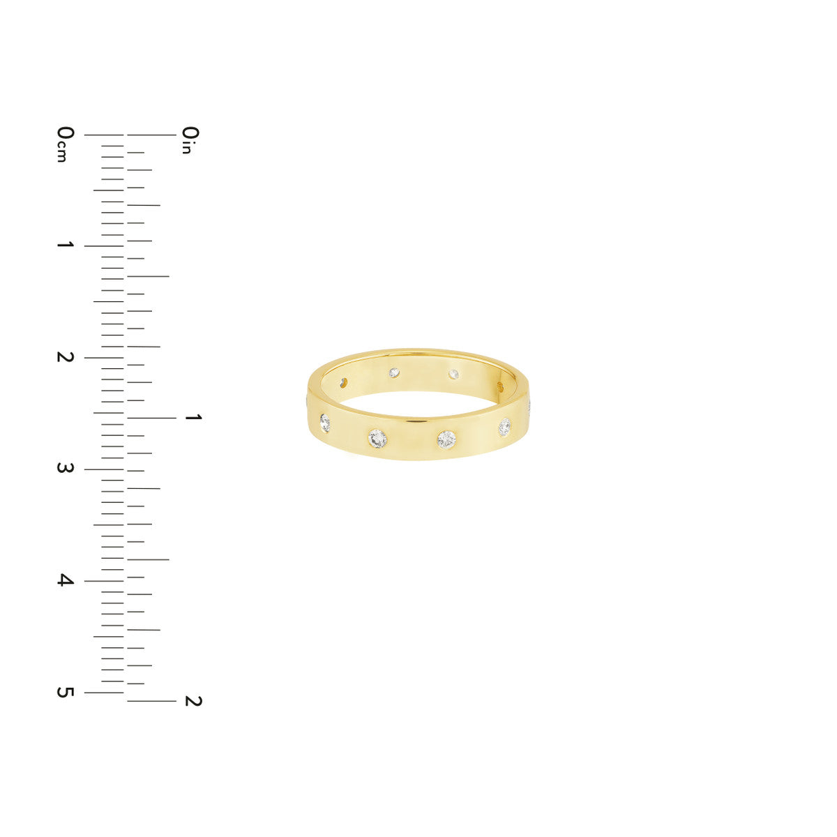 4mm Band with 1/4 ct Flush Diamonds