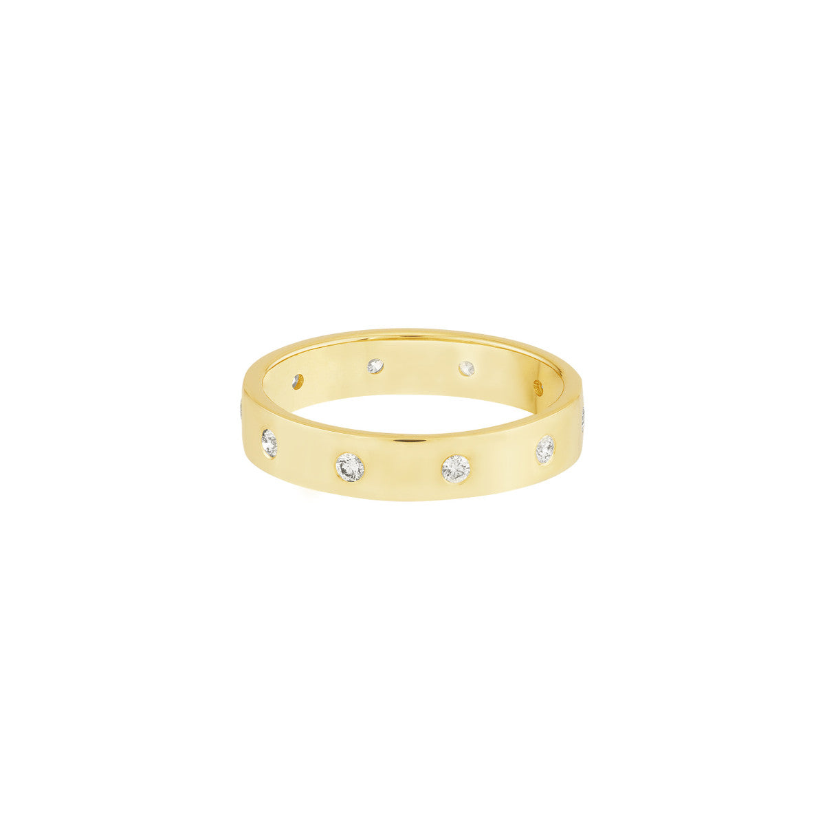4mm Band with 1/4 ct Flush Diamonds