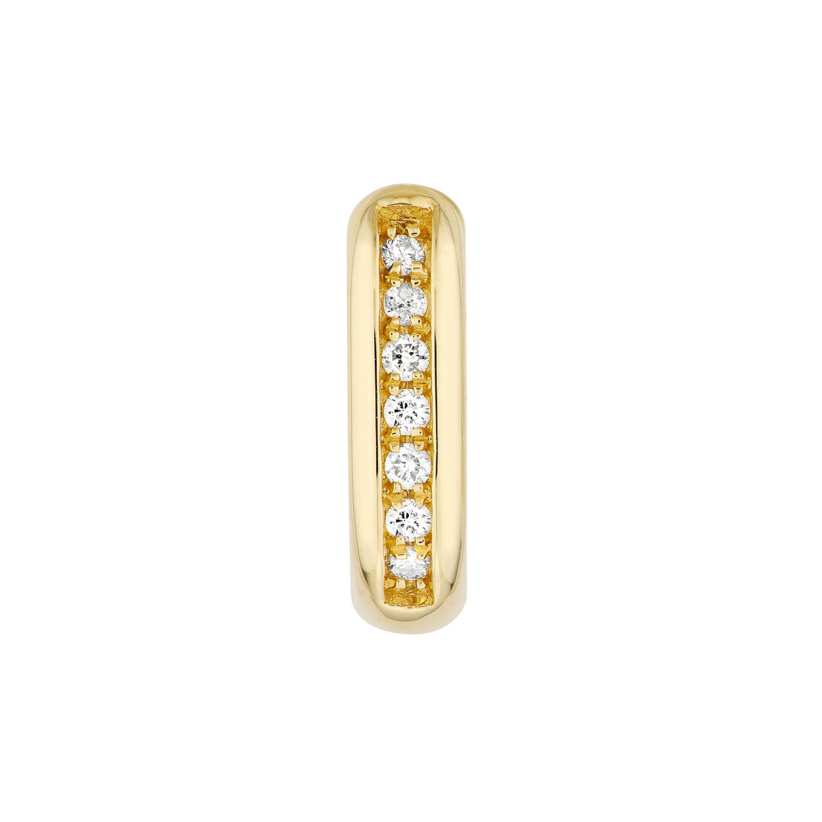 14K U Shaped Diamond Hoops