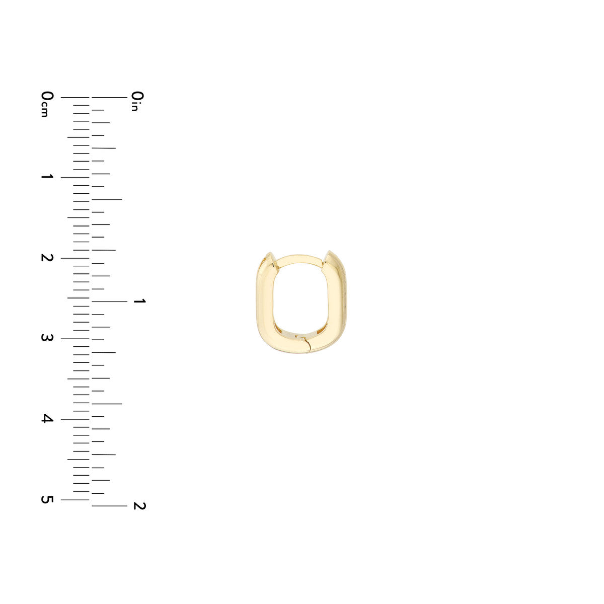 14K U Shaped Diamond Hoops