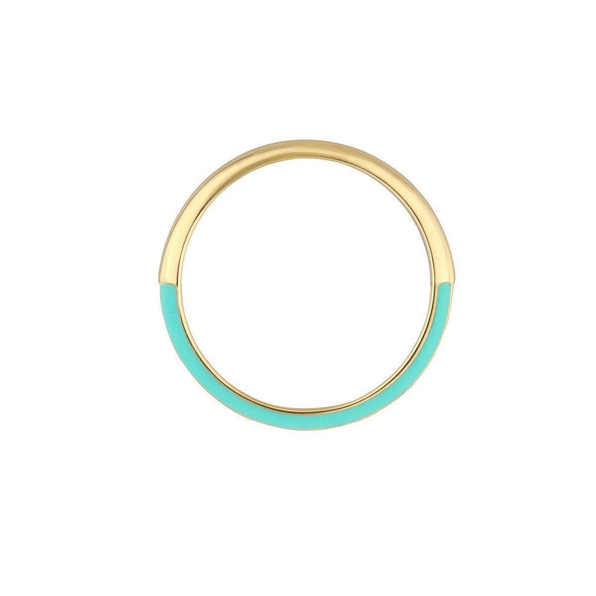 1/8 ct Diamond Band with Turquoise Enamel Sides