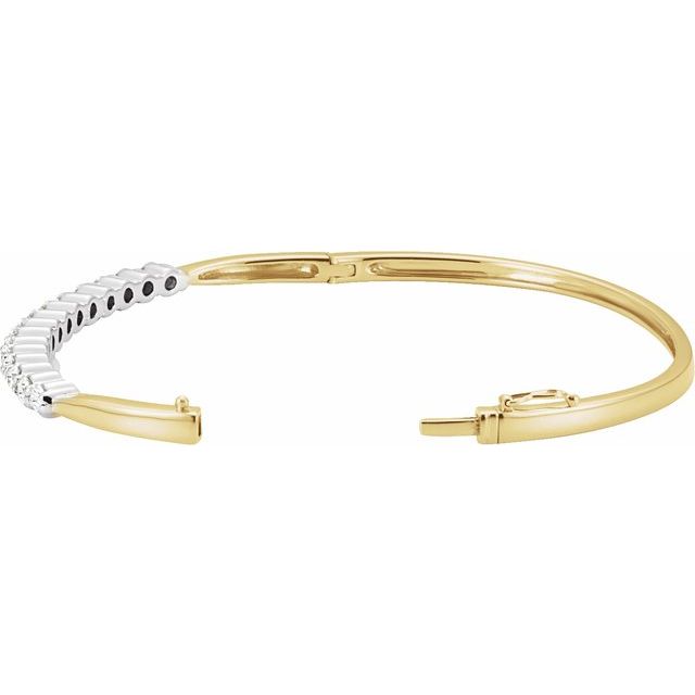 14K Natural Diamond Bangle Bracelet