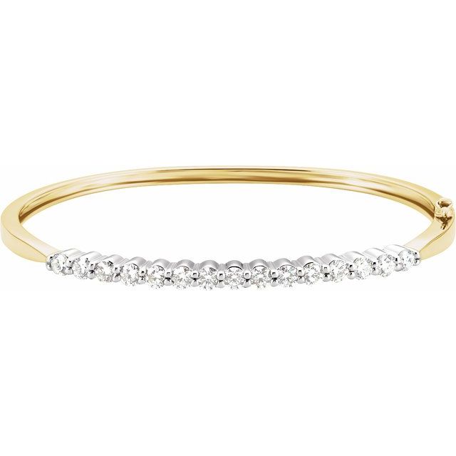 14K Natural Diamond Bangle Bracelet