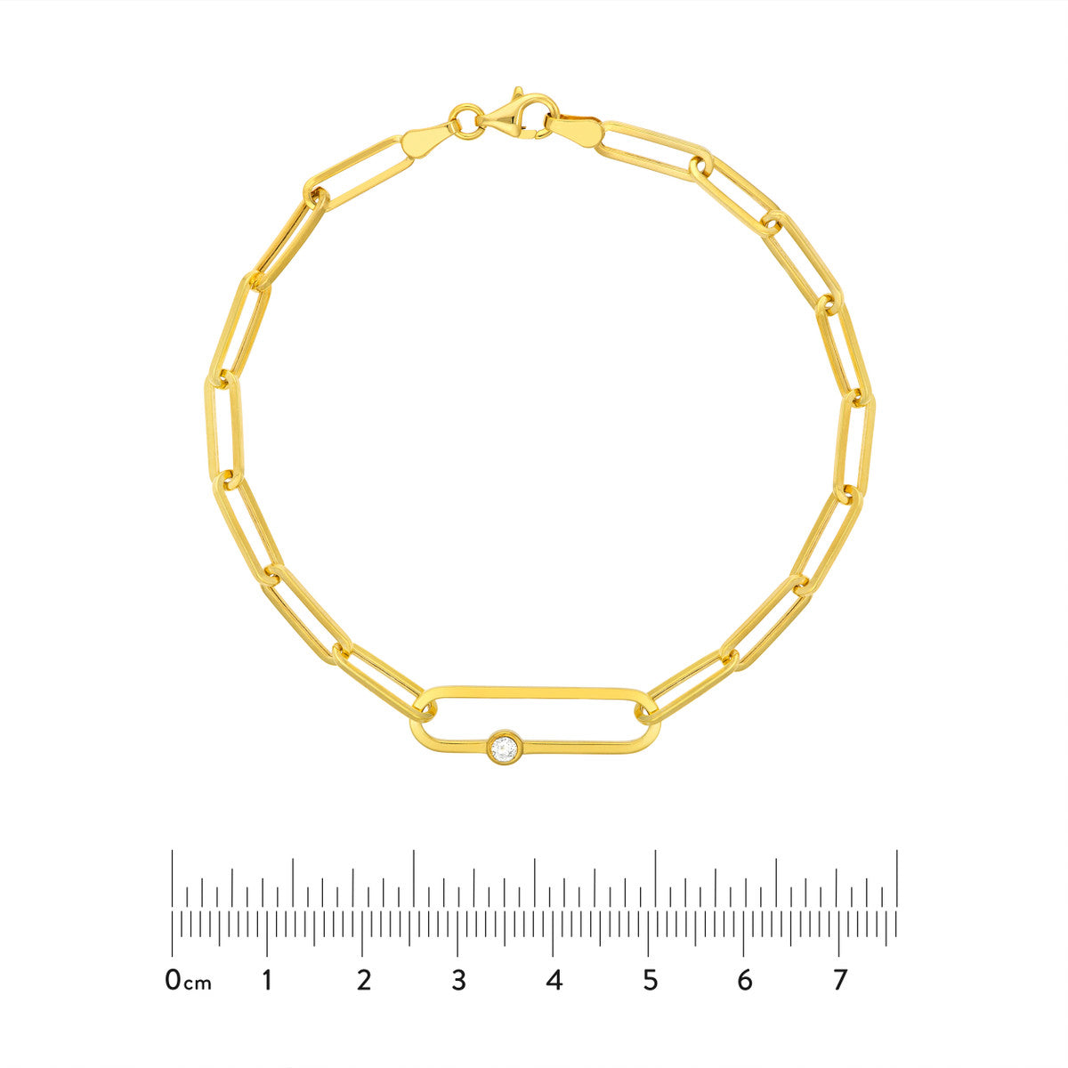 1/20 Ct Diamond Fancy Paper Clip Bracelet