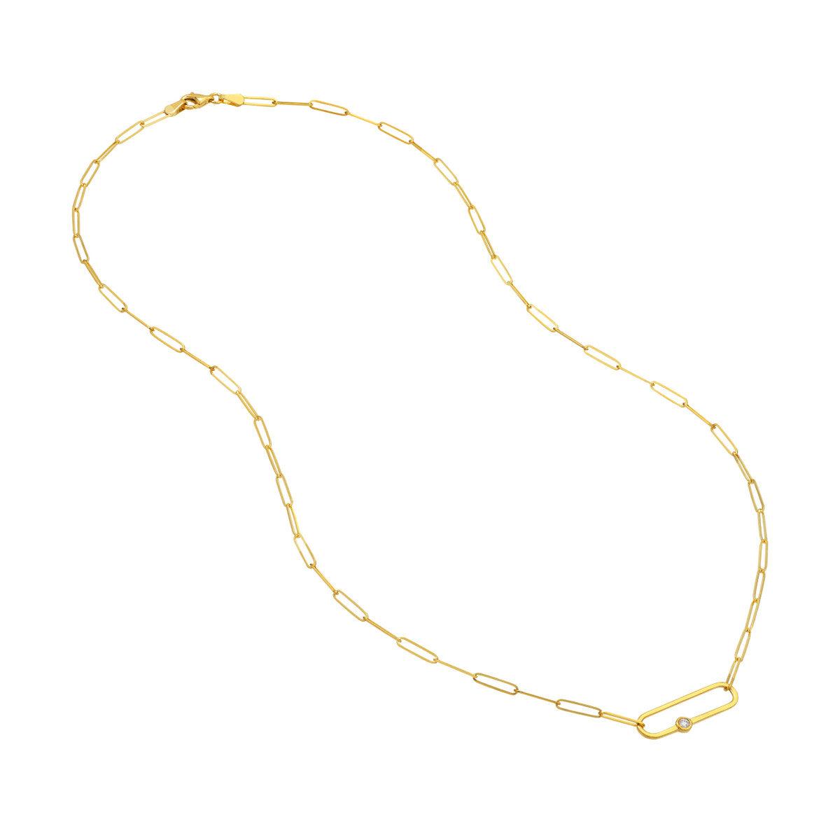 Diamond Paperclip Necklace