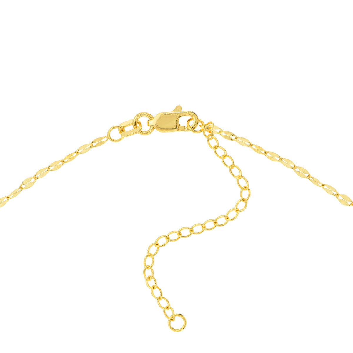 14K Paper Clip on Hammered Chain Necklace