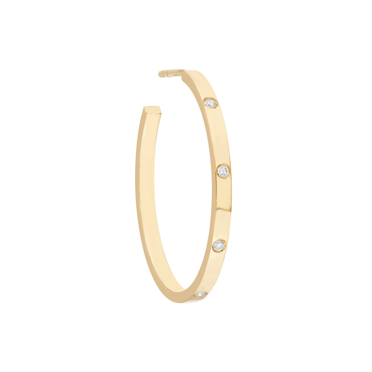 1/5 ct Diamond Square Tube Hoop Earrings